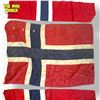 Image 3 : 3-piece Vintage Cloth Flags of Norway, Red with Blue and White Cross Design, 5ft X 3ft