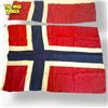 Image 4 : 3-piece Vintage Cloth Flags of Norway, Red with Blue and White Cross Design, 5ft X 3ft