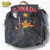 Image 1 : Vintage Canvas Girl Guides of Canada Backpack with Leather Accents