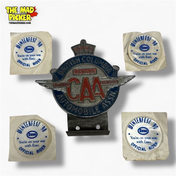 Vintage Automobile Association of British Columbia Emblem and Winterfest '90 Esso Stickers