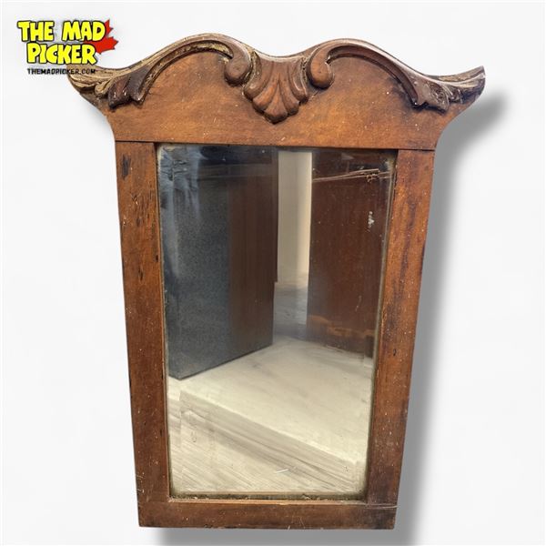 Victorian Neo-Renaissance Style Carved Walnut Wall Mirror 21x29 Inch