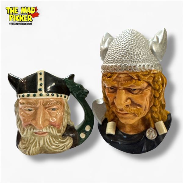 Vintage Royal Doulton "Viking" Character Jug & Viking Wall Decor