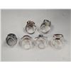 Image 3 : 6 New Natural Stone Rings in Silver Settings - all stamped .925 (Iron Tiger Eye, Labradorite, Red Ja