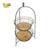 Image 1 : Vintage 21-Inch 2-Tier Wire Fruit Basket Stand Black Scroll Design Kitchen Organizer