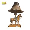 Image 1 : Vintage 1950s-1960s Copper-Finish Trotting Horse Table Lamp 12" Tall
