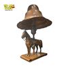 Image 2 : Vintage 1950s-1960s Copper-Finish Trotting Horse Table Lamp 12" Tall