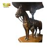 Image 3 : Vintage 1950s-1960s Copper-Finish Trotting Horse Table Lamp 12" Tall