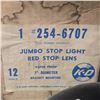 Image 4 : KD 254-6707 Jumbo Stop Light Lens Pair Red 7-Inch Vintage with Box and Mounts