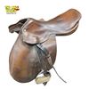 Image 1 : All-Purpose English Leather Saddle 16 Inch Seat Brown Equestrian Tack