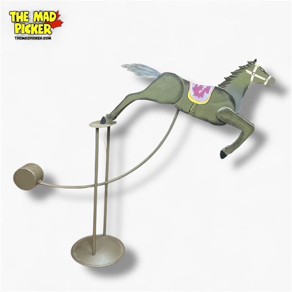 Reproduction Metal Balance Toy Leaping Horse Folk Art Style Pendulum