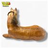 Image 3 : Vintage Handcrafted Leather Lying Horse Sculpture 17 Inch