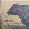 Image 3 : Vintage Angus Cow Print on Burlap Canvas 16x11 Inch Farmhouse Decor