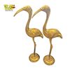 Image 1 : Pair of Vintage Brass Crane Sculptures 17-Inch Mid-Century Modern 1970s