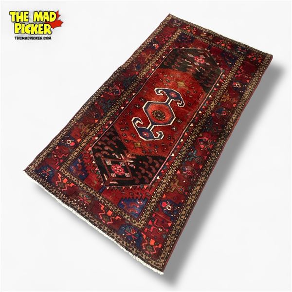 Hand-Knotted Wool Persian Rug Zanjan Region Iran 198x110cm Low Pile