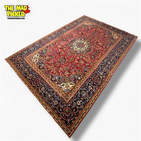 Hand-Knotted Wool Persian Rug Made in Iran 358x235cm Kashan Traditional Design Highest Quality Rug