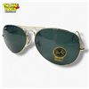 Image 1 : New Genuine Ray-Ban Gold Wire Frame Aviator Sunglasses with Black G-15 Lenses