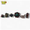 Image 1 : 6 New Polished Natural Gemstone Rings in Silver Settings - all marked .925 (Multi-gemstone, inlaid T