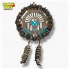 Image 1 : Navajo Style Dream Catcher 12-Inch Diameter Dyed Buckskin Leather