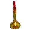 Image 1 : 20-Inch Blenko Style Art Glass Genie Vase Amberina Color Mid-Century Modern