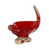 Image 1 : Chalet Artistic Glass Red Swirl Splash Centerpiece 8 Inch Circa 1960s-1975