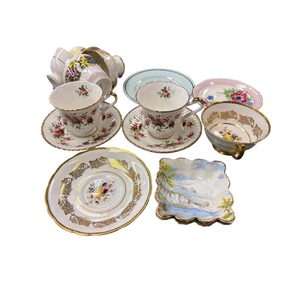 Paragon Assorted Tea Cups, Plates, and Saucers Collection - Matched and Unmatched Pieces