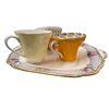 Image 4 : Set of 3 Matching Aynsley Teacups and Saucers with Serving Plate and Two Extra Tea Cups