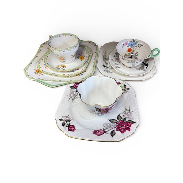Shelley England Bone China Tea Sets Assorted 4, 3, and 2 Piece