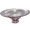 Image 1 : Decorative Footed Crystal Bowl Clear with Purple Tint 5.75" Tall 11.5" Diameter
