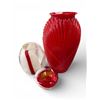 Image 2 : Collection of 3 Red Art Glass Vases and Bowls Tallest 12.75 Inches