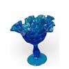 Image 3 : Fenton Colonial Blue 4-Piece Glass Set Ruffled Edge Thumbprint Pattern 1963-1970