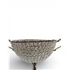 Image 2 : 18" Tall Silver-Tone Crystal-Beaded Pedestal Bowl with Scrolled Handles
