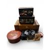 Image 1 : Collection of 7 Assorted Asian Jewelry and Decorative Boxes Mixed Materials and Styles