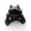 Image 3 : Vintage Hand-Carved Folk Art Wooden Frog and Two Cats Sculptures 13.5-Inch Tall