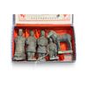 Image 2 : Bronze Buddha Head Bust 5 Inches and Terracotta Warrior Figures Set