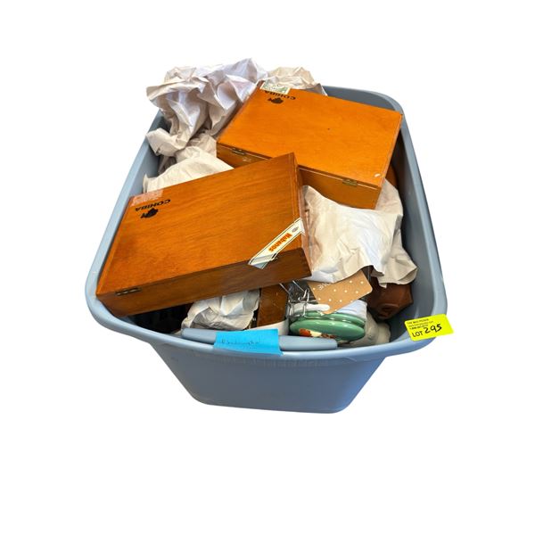 Box Lot of Decorative Collectables Mixed Items Assorted Materials