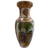 Image 1 : Japanese Satsuma Style Fluted Ceramic Vase 12 Inch Hand-Painted