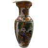 Image 2 : Japanese Satsuma Style Fluted Ceramic Vase 12 Inch Hand-Painted