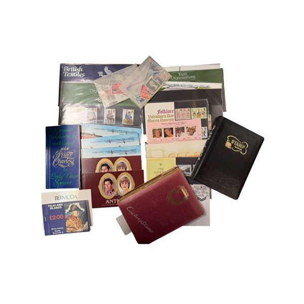 British Stamp Books - Charles & Dianna, Landmarks, National Trusts, Antigua, Grenadines, Etc.