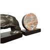 Image 4 : Art Deco Three-Piece Mantel Clock Set Hollow Bronze Polar Bear Marble Base 8-Inch
