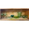 Image 1 : Assorted Green Art Glass Collection of 9 Pieces Tallest 7 Inches