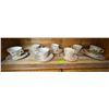 Image 1 : Hollinshead & Kirkham H&k Tunstall Old English Sampler Teacups Set of 7 Mid-Century