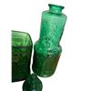 Image 3 : Vintage Collection of Green Glass Art Glass: Vases and Bottle 11" Tall