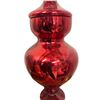 Image 2 : Italian Empoli Style Glass Apothecary Jar Red Circus Tent Design 22-Inch Tall