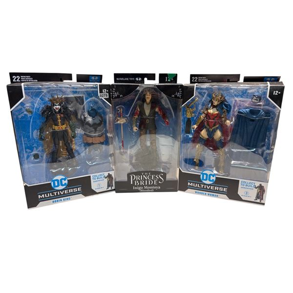 DC Multiverse Robin King, Wonder Woman & Princess Bride Inigo Montoya Figures Boxed