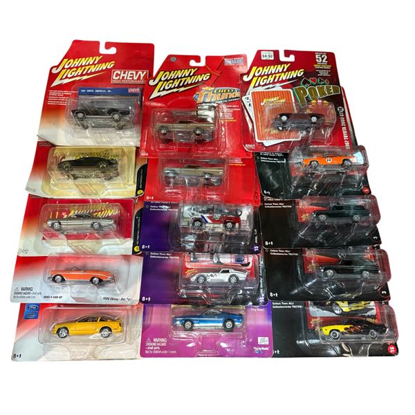Lot of 15 Johnny Lightning Diecast Cars Assorted Models Sealed Blister Packs