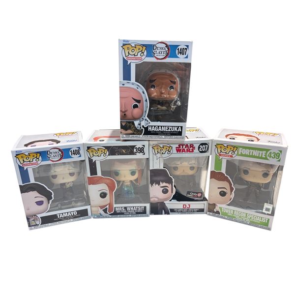 Lot of 5 Funko Pop Figures - Star Wars, Fortnite, Demon Slayer, a Wrinkle in Time