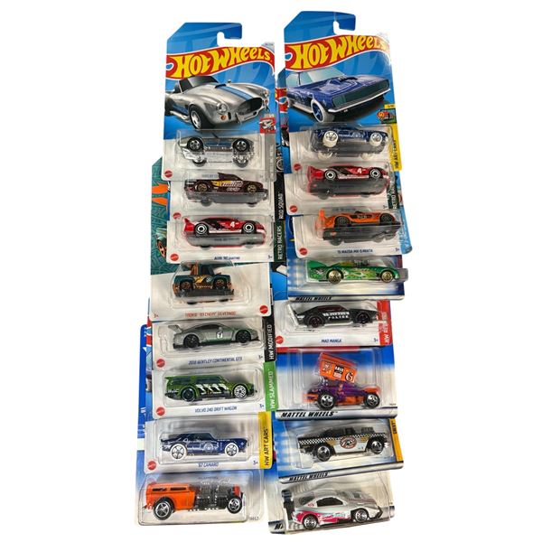 Lot of 16 Hot Wheels Diecast Cars and Trucks 1:64 Scale Sealed Assorted Models