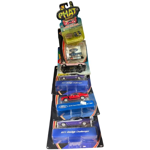 Diecast Car Collection of 6 Various Diecast Cars: Matchbox, Phat Boyz Road, Tough, Various Scales