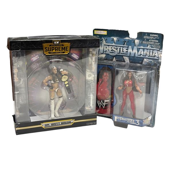 WWF Wrestlemania Jacqueline & AEW Dr. Britt Baker Action Figures in Box