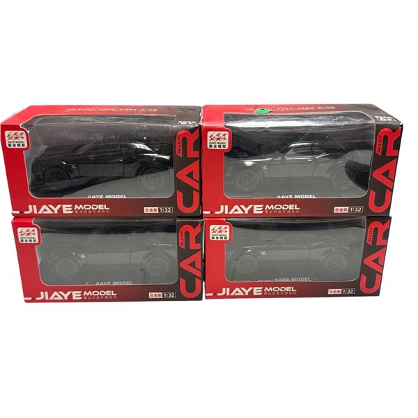 Set of 4 Jiaye 1:32 Scale Diecast Model Cars Metal